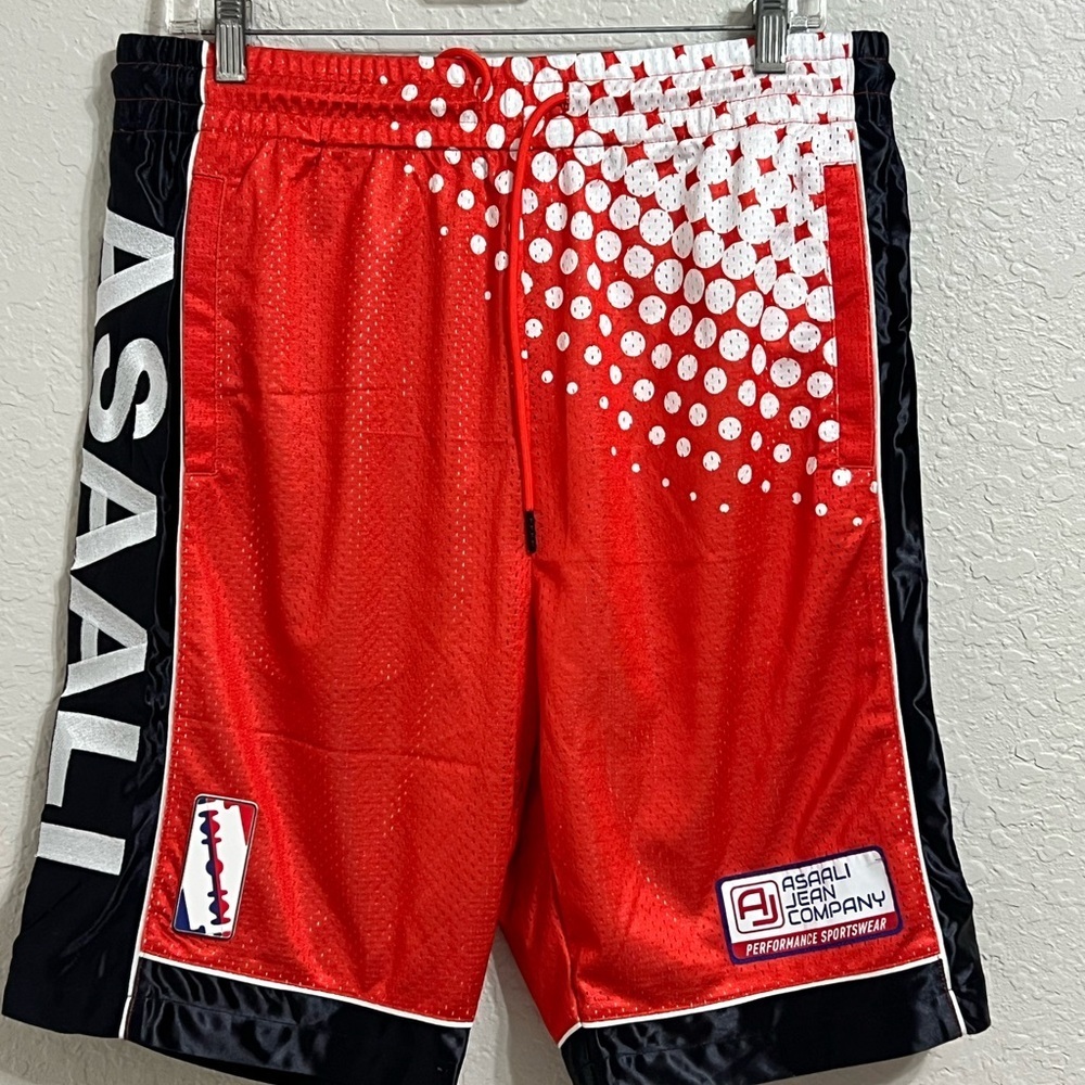 ASAALI jean co Los Ángeles Red Basketball Shorts - Picture 2 of 7